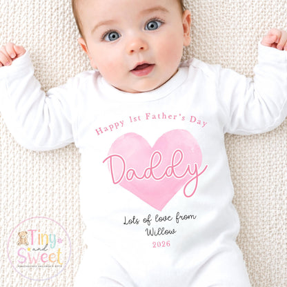 First Father’s Day Baby Sleepsuit, 1st Father’s Day as My Daddy Babygrow, New Dad Gift, Father’s Day Bodysuit, Baby Outfit