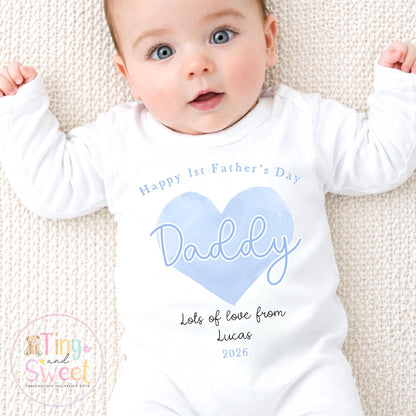 First Father’s Day Baby Sleepsuit, 1st Father’s Day as My Daddy Babygrow, New Dad Gift, Father’s Day Bodysuit, Baby Outfit