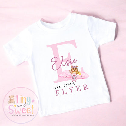 Personalised First Flight Sleepsuit Baby, First Time Flyer Bodysuit, Baby’s First Holiday Outfit, Custom Name Babygrow