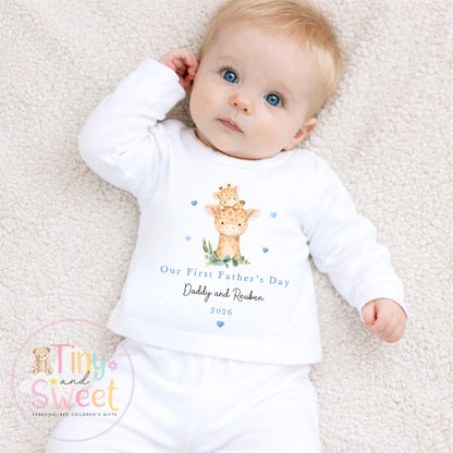 Fathers Day T Shirt, Giraffe 1st Fathers Day As My Daddy, New Dad Gift, Fathers Day, 1st Fathers Day Babygrow, Sleepsuit Babygrow Bodysuit
