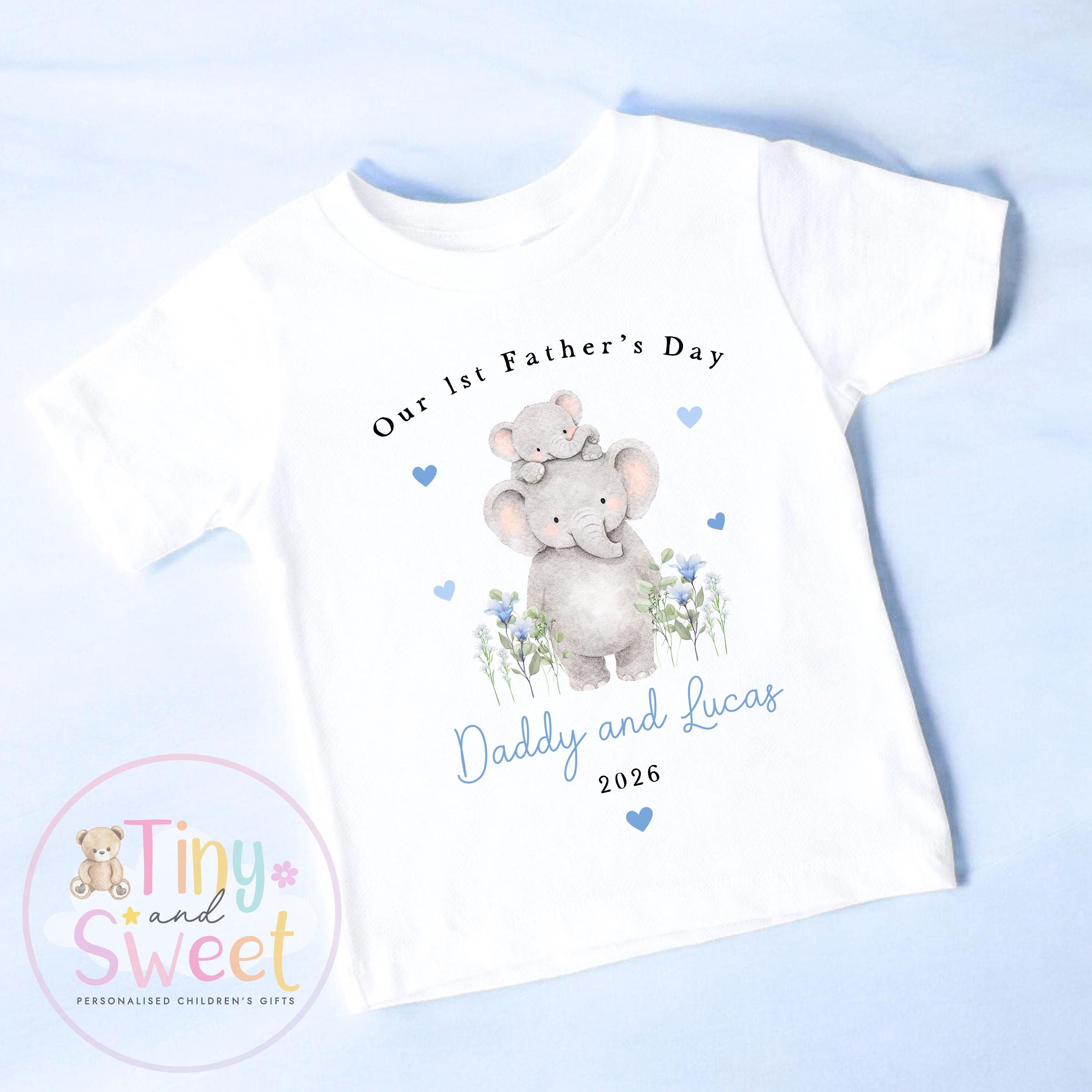 Fathers Day T Shirt, Elephant 1st Fathers Day As My Daddy, New Dad Gift, Fathers Day, 1st Fathers Day Babygrow, Sleepsuit Babygrow