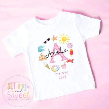 Personalised Holiday T Shirts For Toddler, Kids Holiday Top, Boys holiday Outfit, Girls Airport Outfit, 1st Holiday, 1st Time Flyer, Abroad