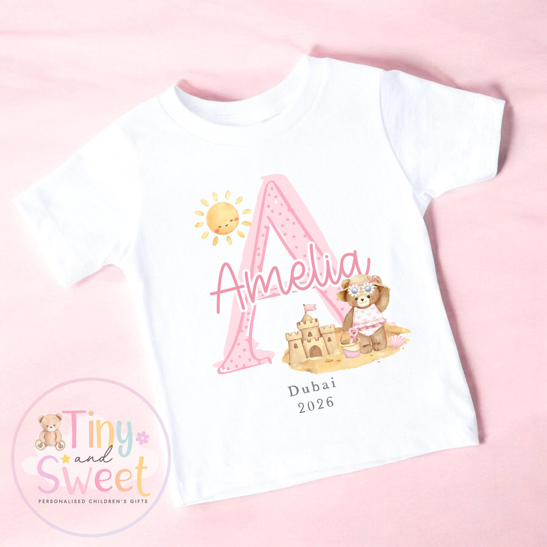 Personalised Holiday T Shirt, Personalised Baby Travel Outfit, Baby’s First Holiday Sleepsuit, Cute Summer Travel Outfit, My First Holiday