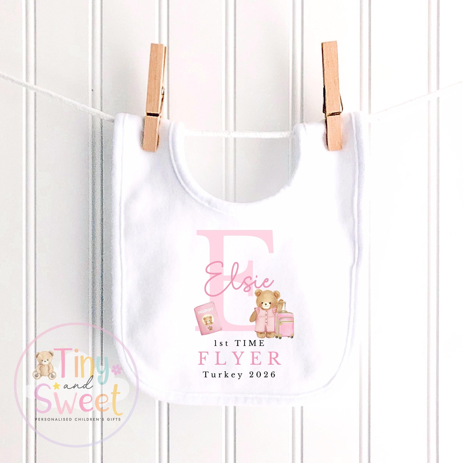 Personalised First Flight Baby T Shirt, First Time Flyer Sleepsuit, Baby’s First Holiday Outfit, Custom Babygrow Gift