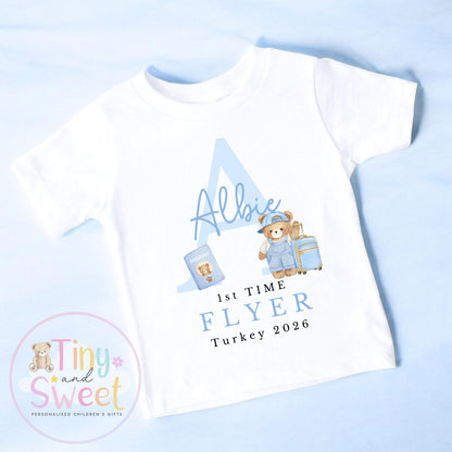 Personalised First Flight Baby Sleepsuit, First Time Flyer Bodysuit, Baby’s First Holiday Outfit, Custom Babygrow Gift