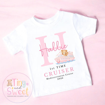 Personalised First Cruise T Shirt, First Time Cruiser Bodysuit, Baby’s First Holiday Outfit, Custom Babygrow Gift