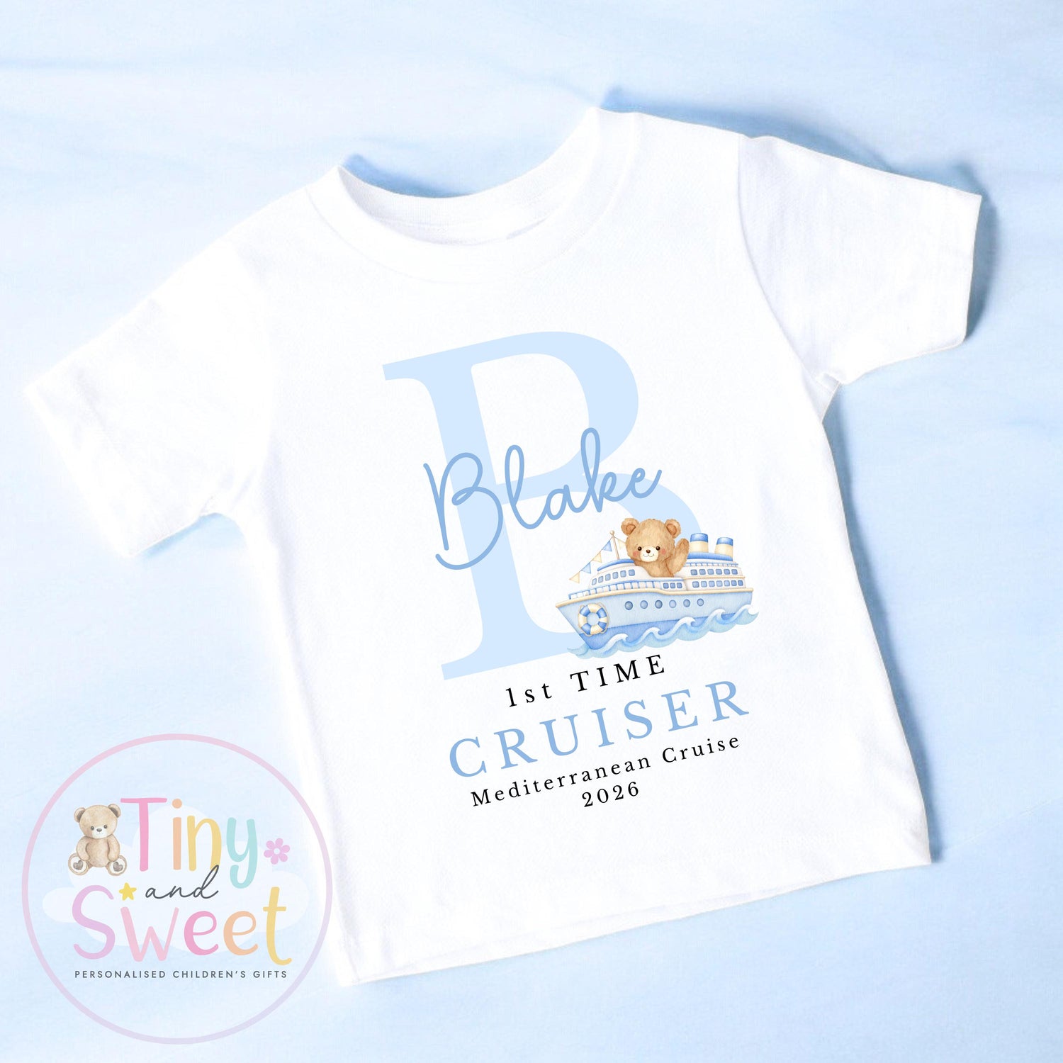 Personalised First Cruise T Shirt, First Time Cruiser Bodysuit, Baby’s First Holiday Outfit, Custom Babygrow Gift