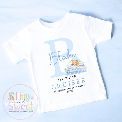 Personalised First Cruise T Shirt, First Time Cruiser Bodysuit, Baby’s First Holiday Outfit, Custom Babygrow Gift