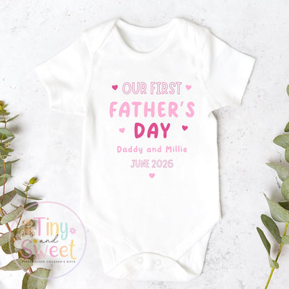 First Father’s Day Baby Sleepsuit, 1st Father’s Day as My Daddy Babygrow, New Dad Gift, Father’s Day Bodysuit, Baby Outfit