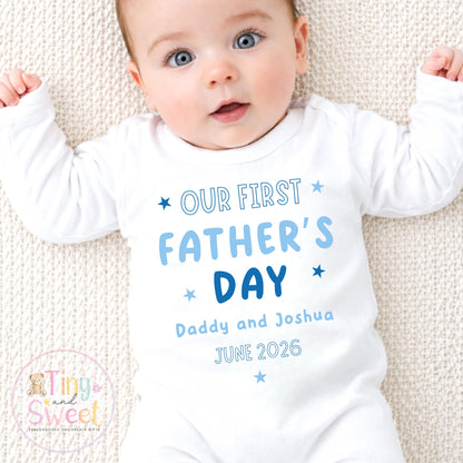 First Father’s Day Baby Sleepsuit, 1st Father’s Day as My Daddy Babygrow, New Dad Gift, Father’s Day Bodysuit, Baby Outfit