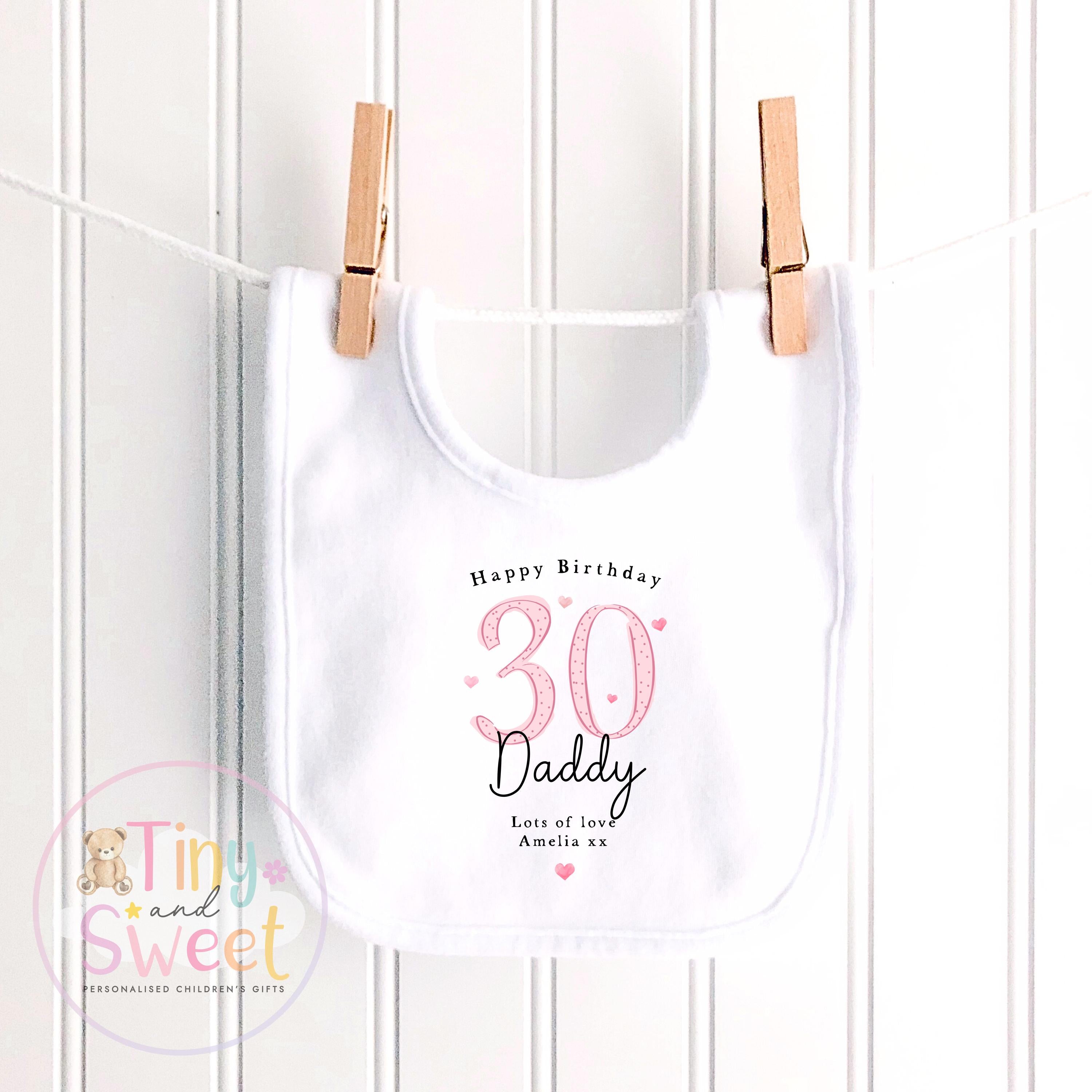 Personalised Daddy 30th Birthday Babygrow, T Shirt Baby Outfit Gift from Baby, New Dad Present
