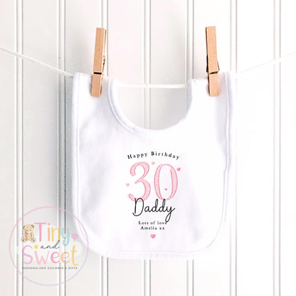 Personalised Daddy 30th Birthday Babygrow, T Shirt Baby Outfit Gift from Baby, New Dad Present