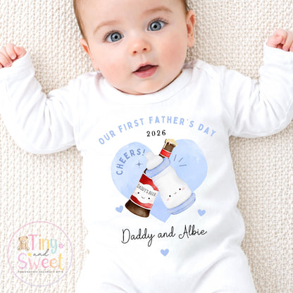 First Father’s Day Baby Sleepsuit, 1st Father’s Day as My Daddy Babygrow, New Dad Gift, Father’s Day Bodysuit, Baby Outfit