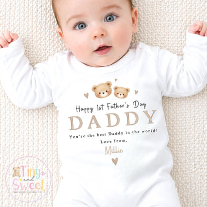 Fathers Day Sleepsuit, Fathers Day T Shirt, New Dad Gift, Fathers Day Babygrow, 1st Fathers Day, Fathers Day Surprise, Fathers day Toddler
