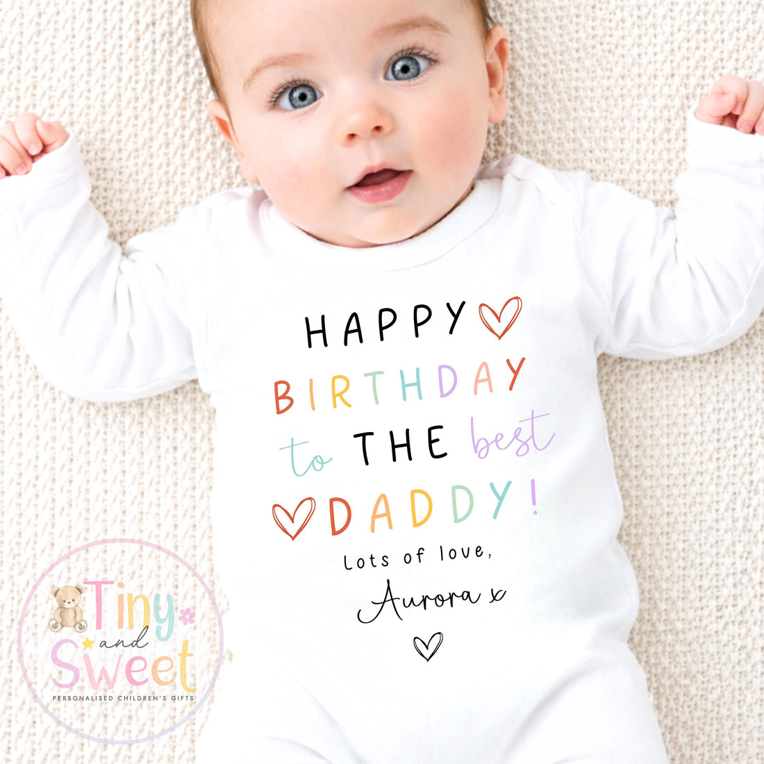 Best Daddy Happy Birthday Rainbow Personalised T-Shirt