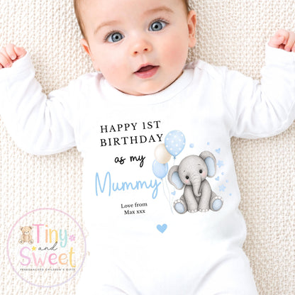 Happy Birthday Mummy, 1st Birthday as My Mummy, New Mum Gift, Mum Birthday, Mummy Birthday, Sleepsuit Babygrow T Shirt Mum Birthday