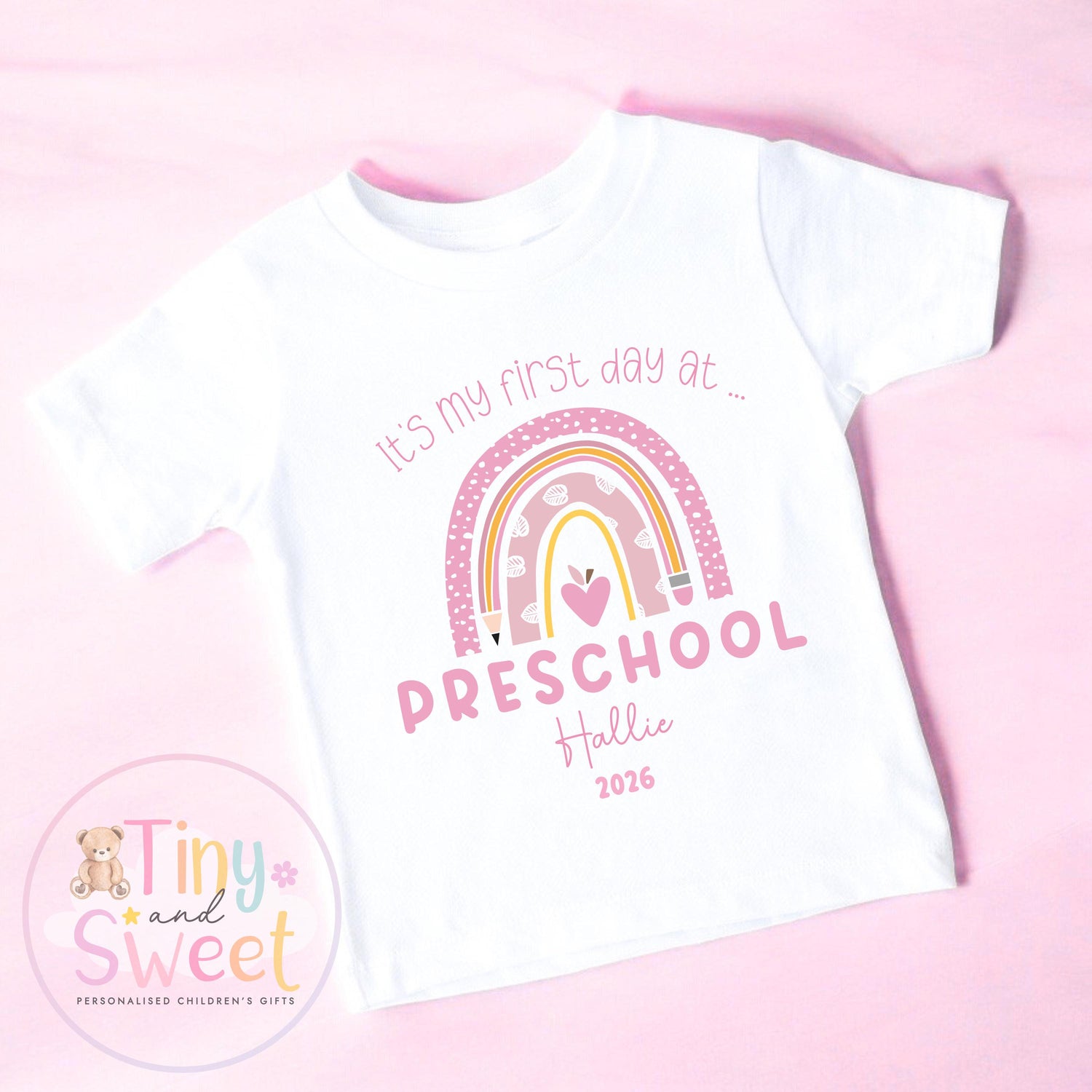 Personalised First Day at Nursery T-Shirt – Custom Toddler Preschool Top, Personalised First Day of Preschool T-Shirt, First Day T-Shirt
