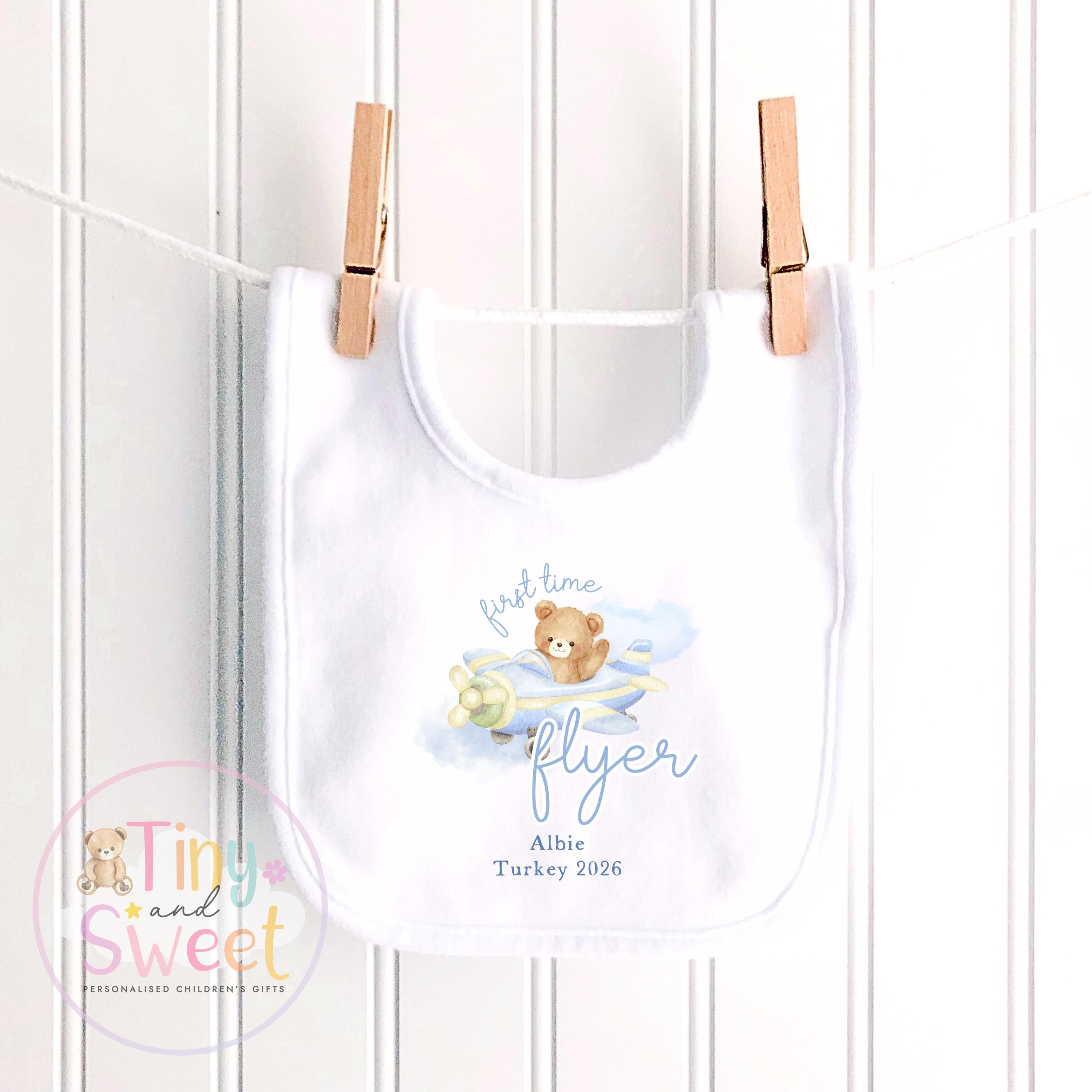 Personalised My First Flight T Shirt, First Time Flyer Sleepsuit, 1st Holiday Babygrow, Babies First Holiday, First Time Flyer