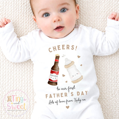 First Father’s Day Baby Sleepsuit, 1st Father’s Day as My Daddy Babygrow, New Dad Gift, Father’s Day Bodysuit, Baby Outfit