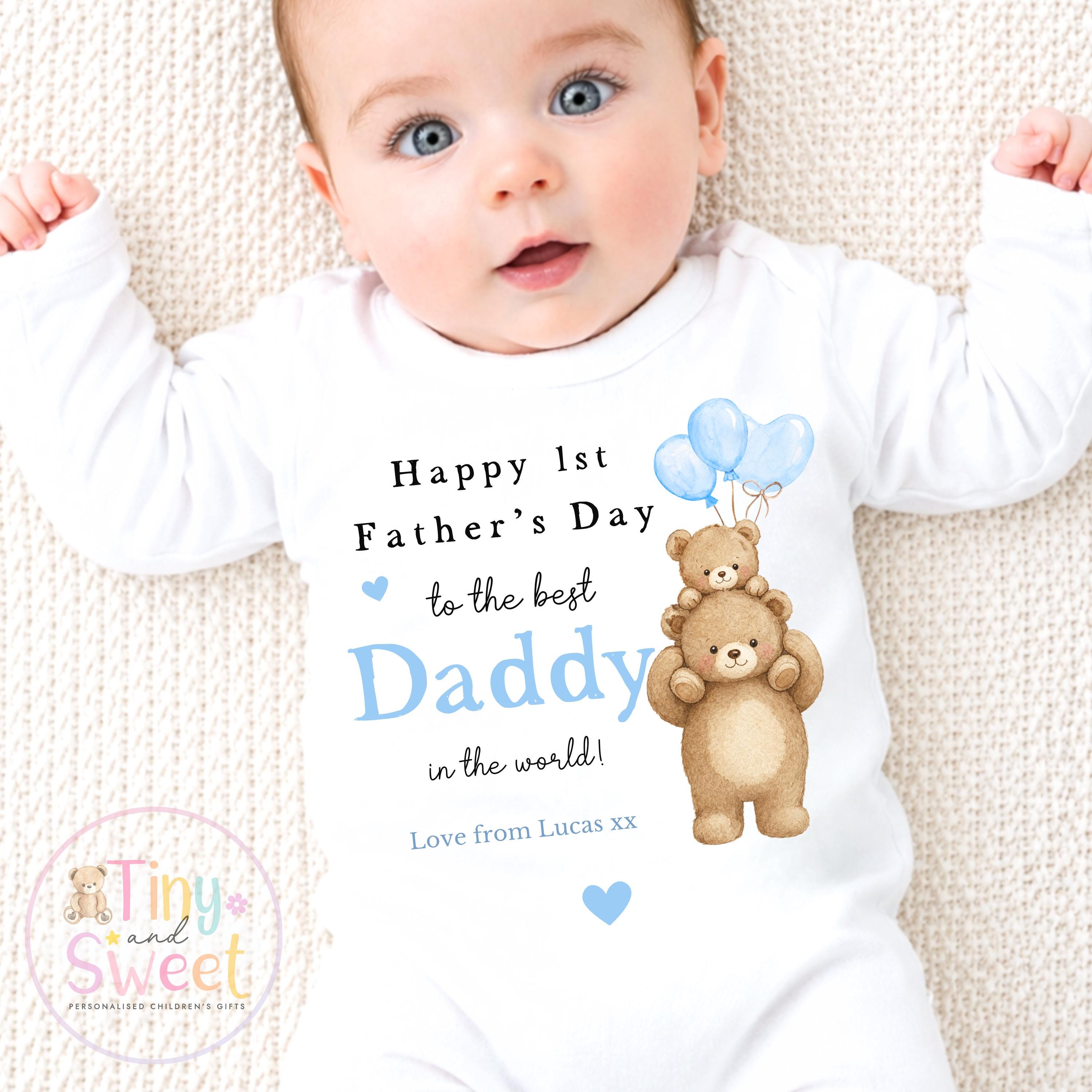 Fathers Day Sleepsuit, 1st Fathers Day as My Daddy, New Dad Gift, Fathers Day, Dad, Sleepsuit Babygrow Bodysuit Dada Babybgrow
