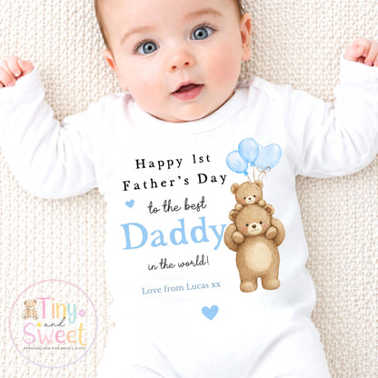 Fathers Day Sleepsuit, 1st Fathers Day as My Daddy, New Dad Gift, Fathers Day, Dad, Sleepsuit Babygrow Bodysuit Dada Babybgrow