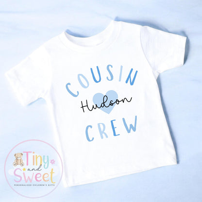 Cousin Crew Personalised T-Shirt – Girls and Boys Cousin Top – New Baby Reveal Gift, Big Cousin Shirt for Boys or Girls
