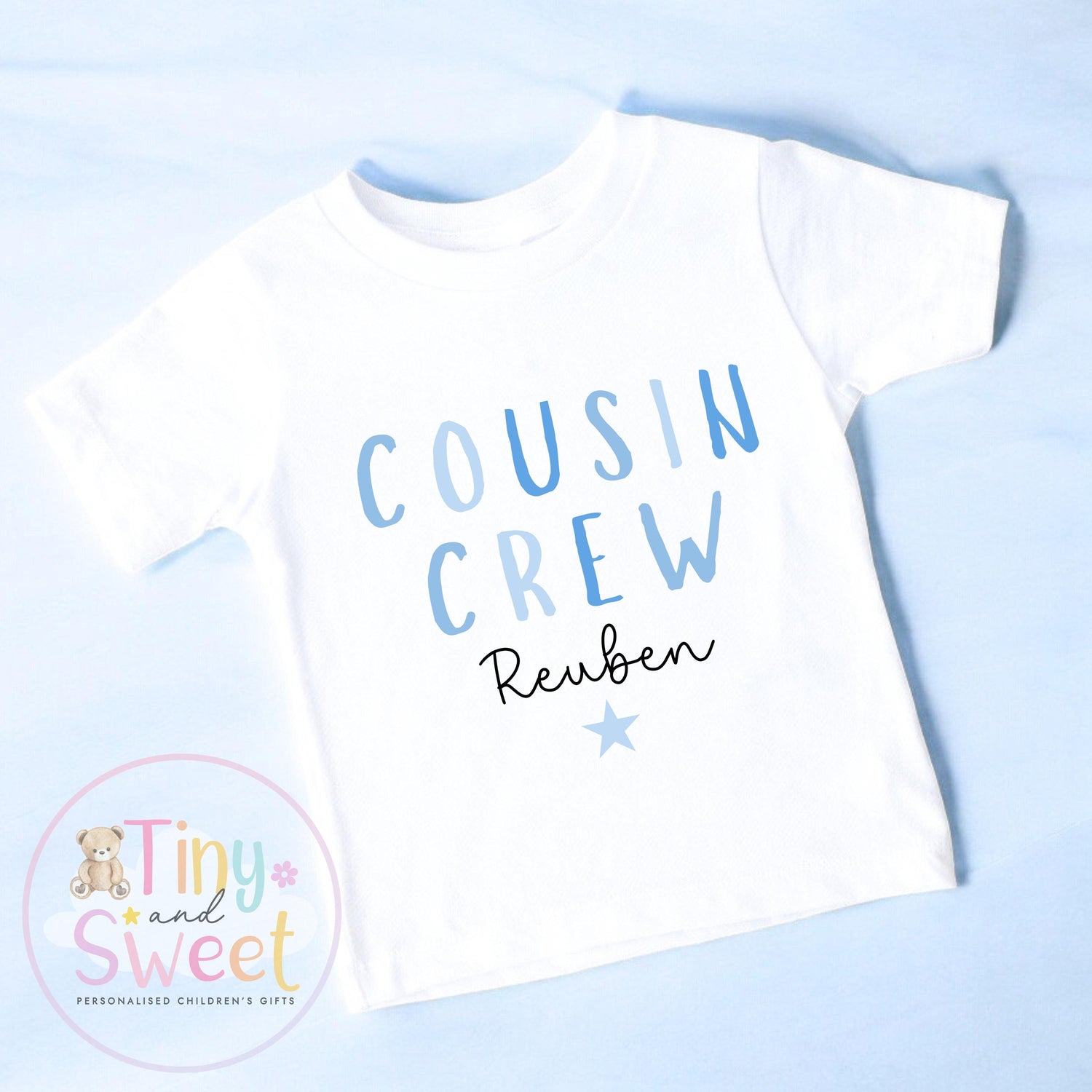 Cousin Crew Personalised T-Shirt – Girls and Boys Cousin Top – New Baby Reveal Gift, Big Cousin Shirt for Boys or Girls