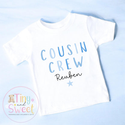 Cousin Crew Personalised T-Shirt – Girls and Boys Cousin Top – New Baby Reveal Gift, Big Cousin Shirt for Boys or Girls