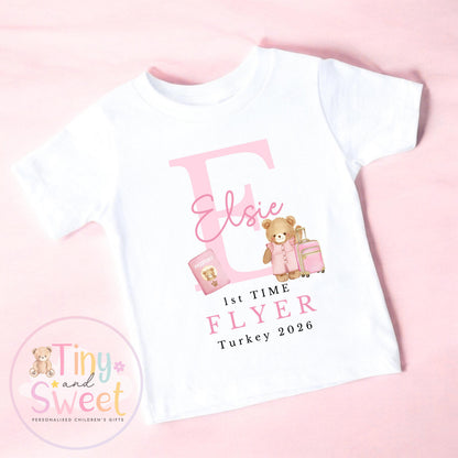 Personalised First Flight Baby T Shirt, First Time Flyer Sleepsuit, Baby’s First Holiday Outfit, Custom Babygrow Gift