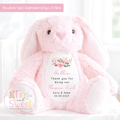 Personalised Flower Girl Bunny, Flower Girl Gift, Thank you for being my flower girl Bunny, Personalised Soft Toy, Flower Girl Proposal