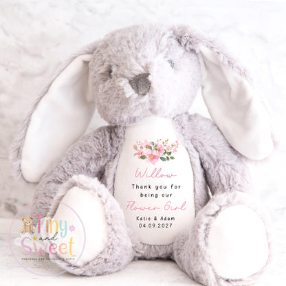 Personalised Flower Girl Bunny, Flower Girl Gift, Thank you for being my flower girl Bunny, Personalised Soft Toy, Flower Girl Proposal