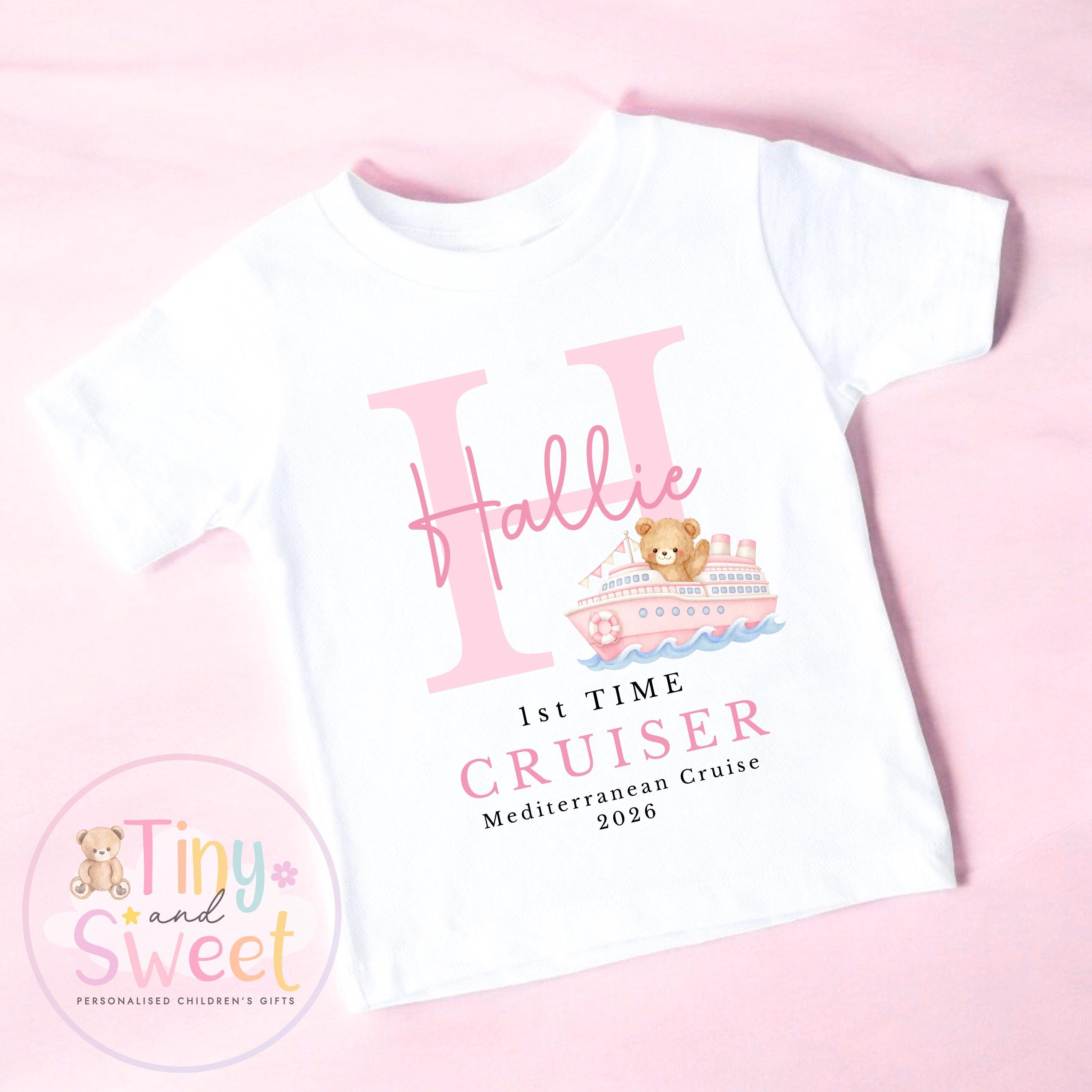 Personalised First Cruise T Shirt, First Time Cruiser Bodysuit, Baby’s First Holiday Outfit, Custom Babygrow Gift