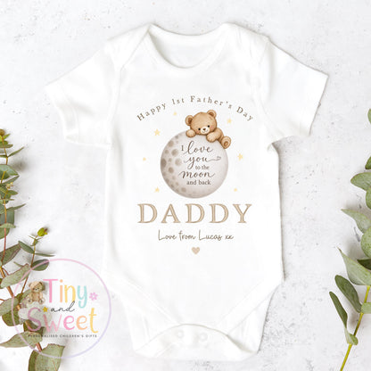 First Father’s Day Baby Sleepsuit, 1st Father’s Day as My Daddy Babygrow, New Dad Gift, Father’s Day Bodysuit, Baby Outfit