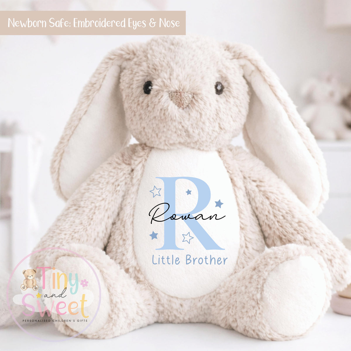 Personalised Little Brother or Sister Gift, Big Brother Announcement, New Baby Soft Toy, New baby gift, Newborn, Keepsake, Baby shower