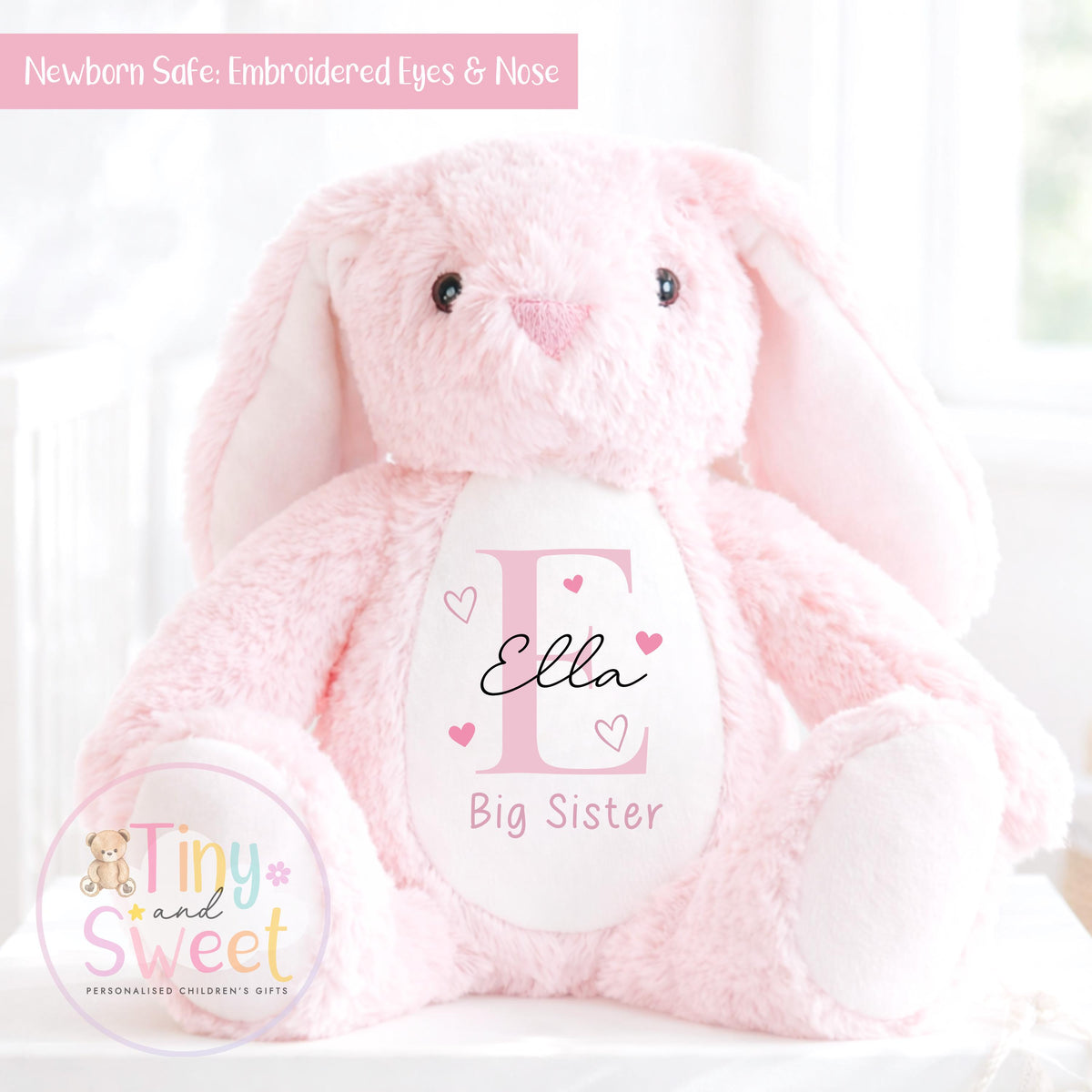 Personalised Little Brother or Sister Gift, Big Brother Announcement, New Baby Soft Toy, New baby gift, Newborn, Keepsake, Baby shower