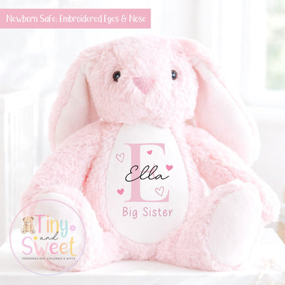 Personalised Little Brother or Sister Gift, Big Brother Announcement, New Baby Soft Toy, New baby gift, Newborn, Keepsake, Baby shower