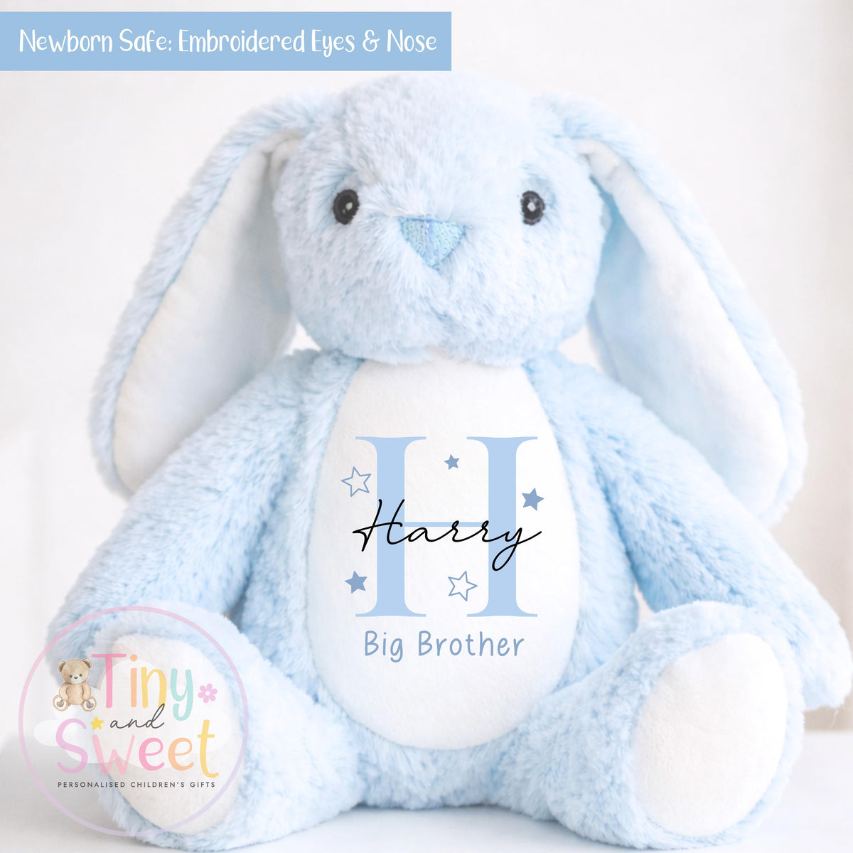 Personalised Little Brother or Sister Gift, Big Brother Announcement, New Baby Soft Toy, New baby gift, Newborn, Keepsake, Baby shower