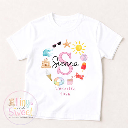 Personalised Holiday T Shirts For Toddler, Kids Holiday Top, Boys holiday Outfit, Girls Airport Outfit, 1st Holiday, 1st Time Flyer, Abroad
