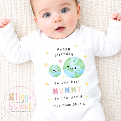 Happy Birthday Mummy, 1st Birthday as My Mummy, New Mum Gift, Mum Birthday, Mummy Birthday, Sleepsuit Babygrow Bodysuit Mum Birthday