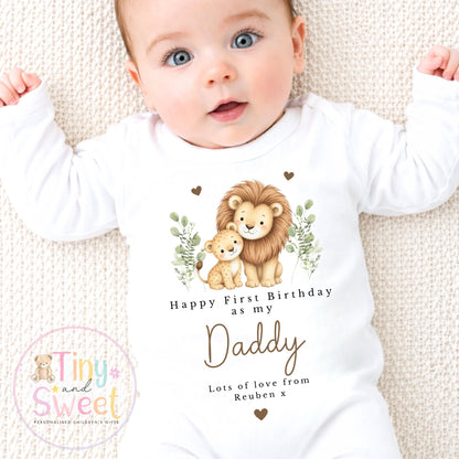 Happy Birthday Daddy, 1st Birthday as My Daddy, New Dad Gift, Dad Birthday, Daddy Birthday, Sleepsuit Babygrow Bodysuit Dad Birthday