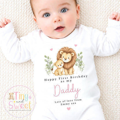 Happy Birthday Daddy, 1st Birthday as My Daddy, New Dad Gift, Dad Birthday, Daddy Birthday, Sleepsuit Babygrow Bodysuit Dad Birthday