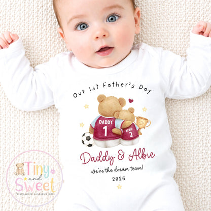 First Father’s Day Football Baby T Shirt, 1st Father’s Day as My Daddy Babygrow, New Dad Gift, Father’s Day Bodysuit, Baby Outfit