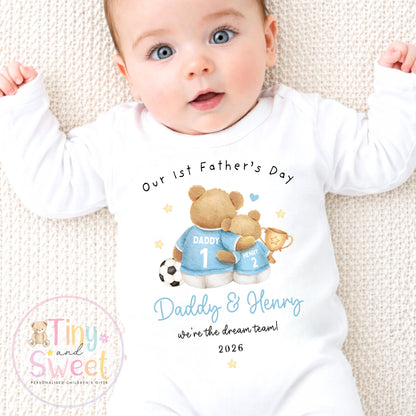 First Father’s Day Football Baby T Shirt, 1st Father’s Day as My Daddy Babygrow, New Dad Gift, Father’s Day Bodysuit, Baby Outfit