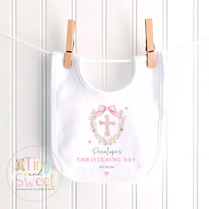 Personalised Christening Babygrow, Baptism Gift, Holy Communion, Custom Baby Girl Christening Gift, Cotton Sleepsuit
