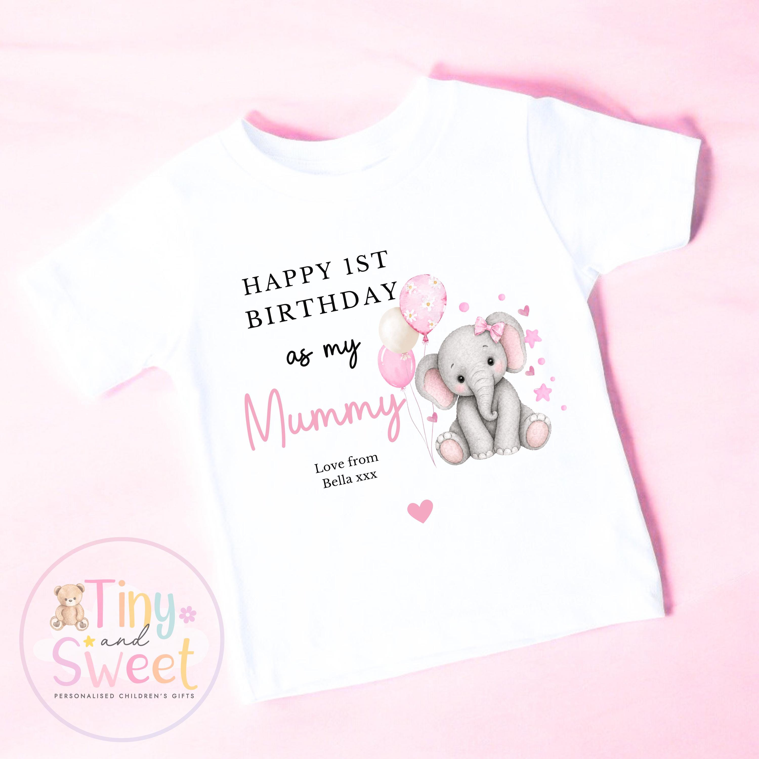 Happy Birthday Mummy, 1st Birthday as My Mummy, New Mum Gift, Mum Birthday, Mummy Birthday, Sleepsuit Babygrow T Shirt Mum Birthday