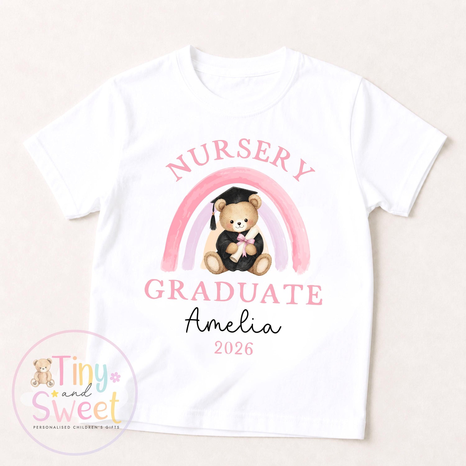 Personalised Nursery Graduation T Shirt, Boys &amp; Girls, Pre School Keepsake, Nursery Leavers T Shirt, Nursery Keepsake Leaver Gift