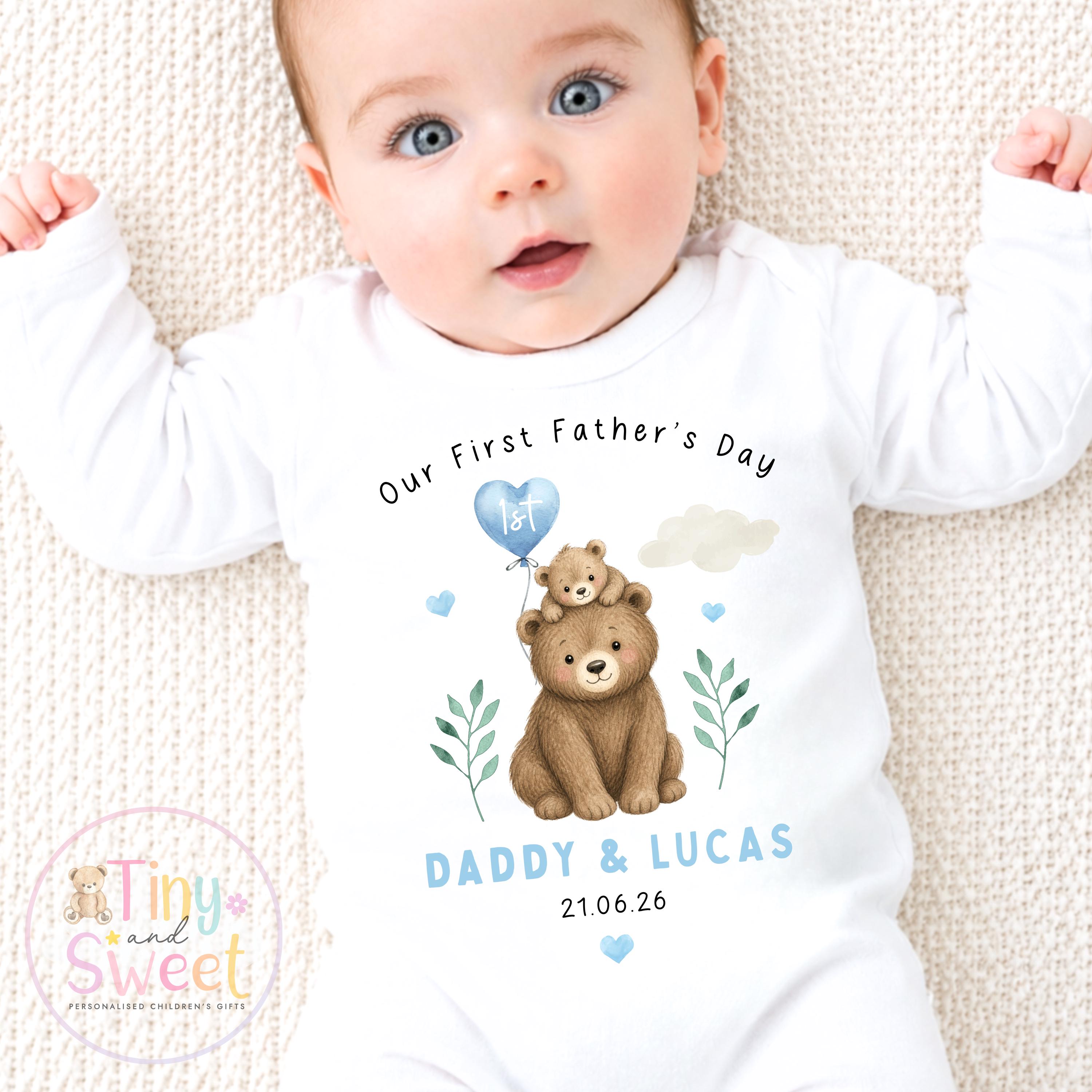 Fathers Day Sleepsuit, 1st Fathers Day as My Daddy, New Dad Gift, Fathers Day, Dad, Sleepsuit Babygrow Bodysuit Dada Babybgrow