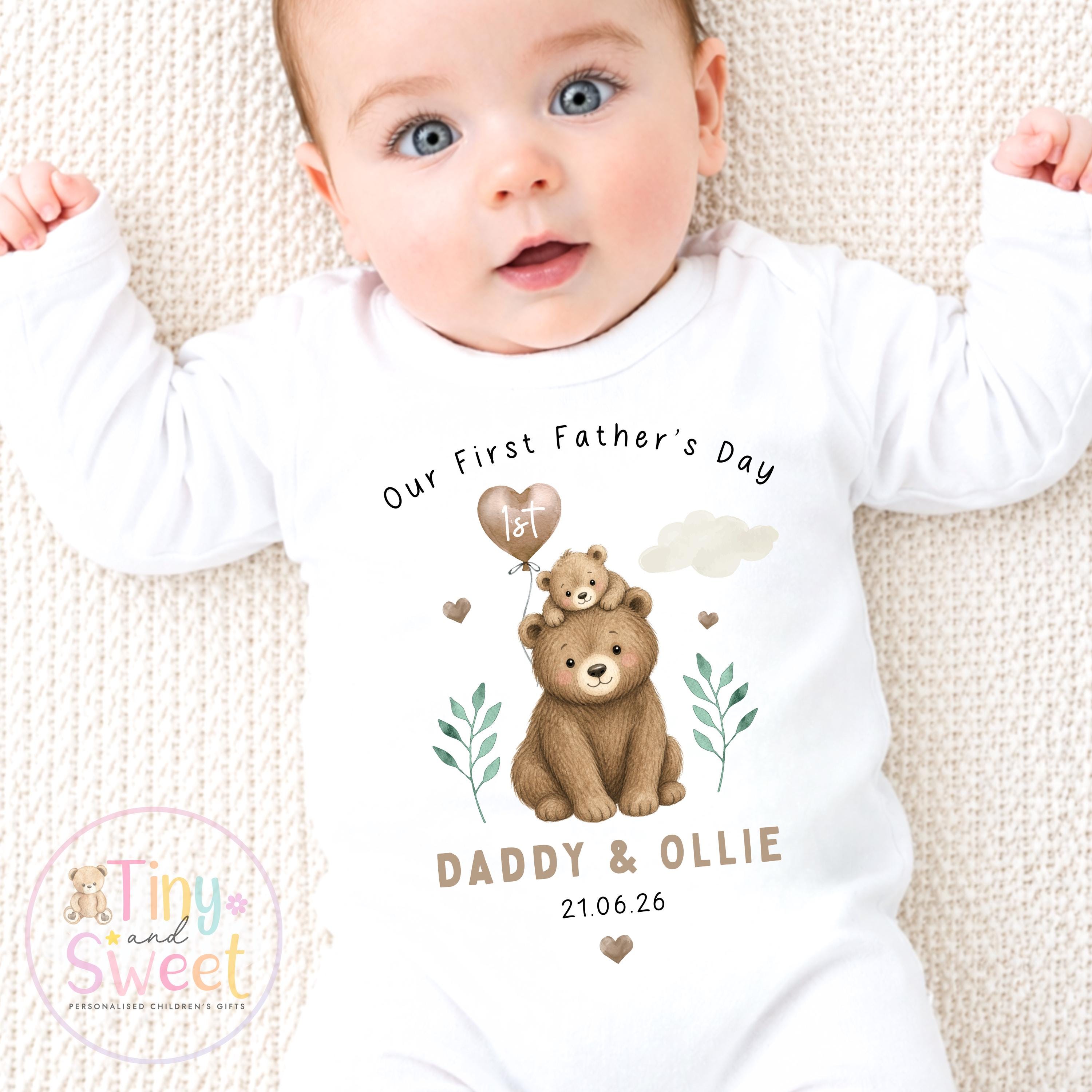 Fathers Day Sleepsuit, 1st Fathers Day as My Daddy, New Dad Gift, Fathers Day, Dad, Sleepsuit Babygrow Bodysuit Dada Babybgrow