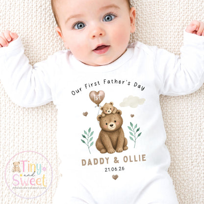 Fathers Day Sleepsuit, 1st Fathers Day as My Daddy, New Dad Gift, Fathers Day, Dad, Sleepsuit Babygrow Bodysuit Dada Babybgrow