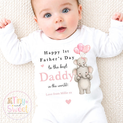 Fathers Day Sleepsuit, 1st Fathers Day as My Daddy, New Dad Gift, Fathers Day, Dad, Sleepsuit Babygrow Bodysuit Dada Babybgrow